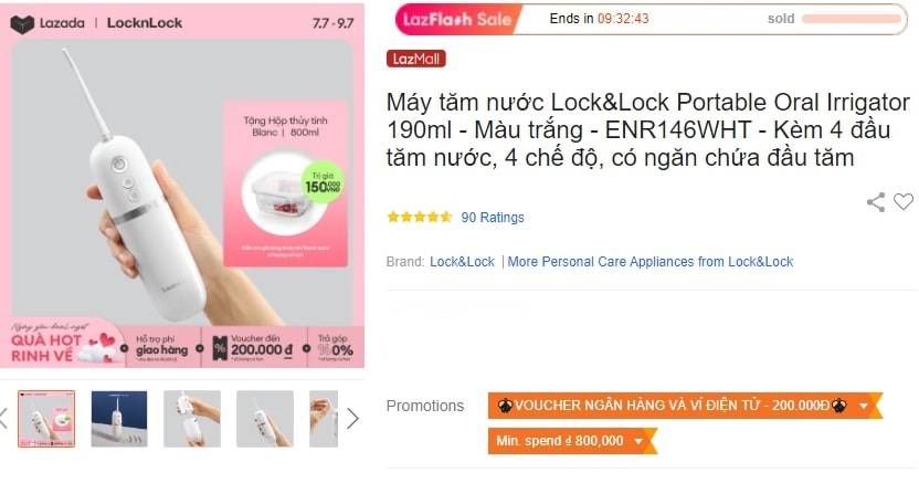 LocknLock khuyến mãi 7.7